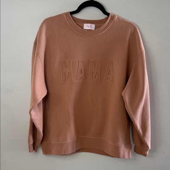 Pink Lily Sweaters - Pink Lily Warm Brown 'MAMA' Crew Neck Sweater